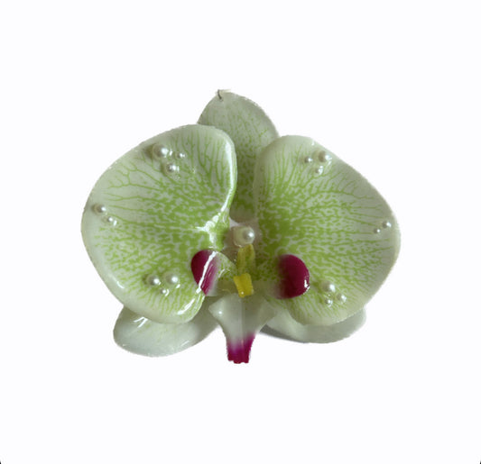 LEMON LIME XL ORCHID ARTIFICIAL FLOWER NECKLACE